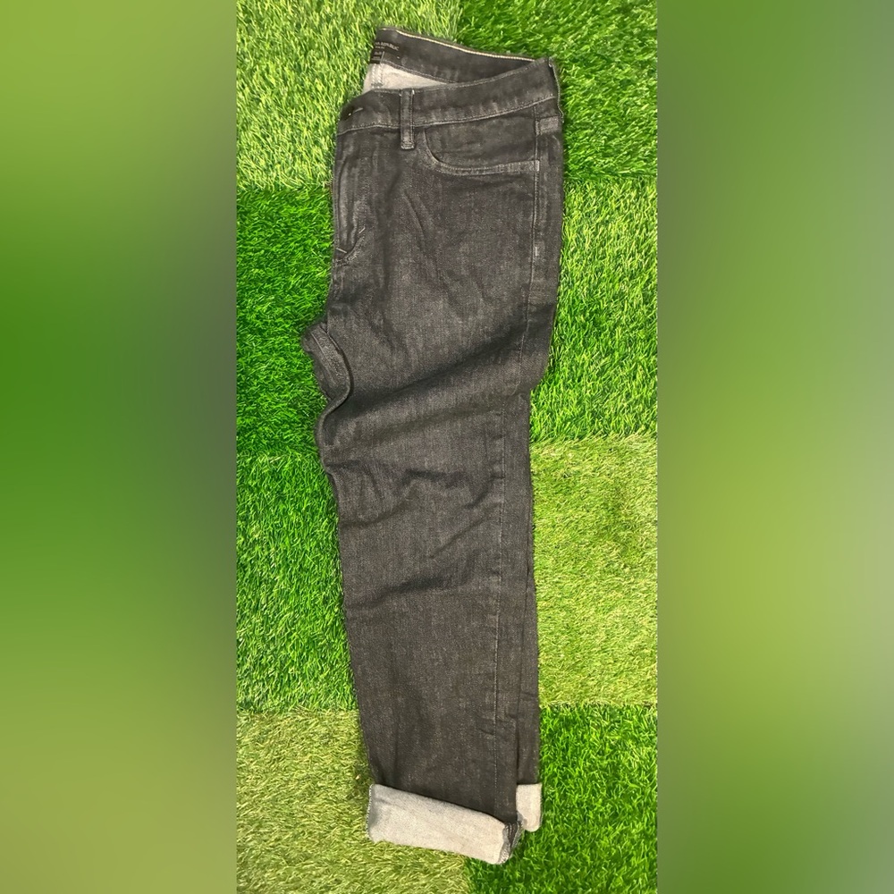 Banana Republic Men's Dark Gray Slim Jeans. Have a an almost raw denim vibe.